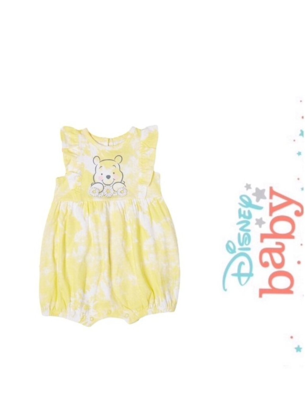 Disney | Yellow Tie Dye Winnie The Pooh Bubble Romper | Size 12 Months